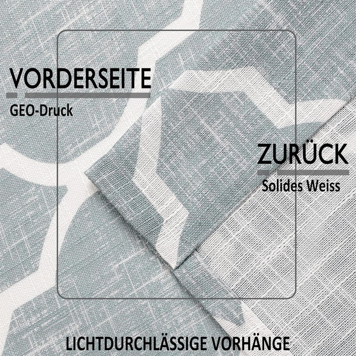Beauoop Weiss bis Grau Halbtransparente Vorhänge mit Farbverlauf marokkanisch Schmale Leinenoptik Vo
