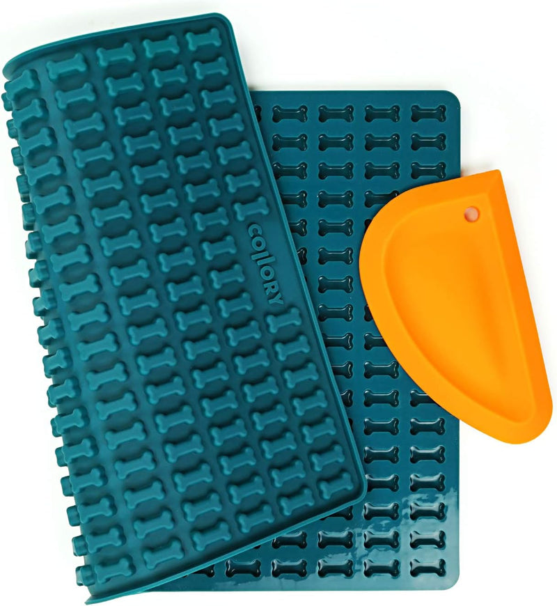 Collory Mini Knochen (2cm) Silikon Backform und Teigschaber Set, Backmatte für Hundekekse und Lecker