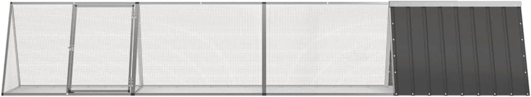Tidyard Kaninchenstall Hasenstall Kaninchenkäfig Verzinkter Stahl Anthrazit 403,5x80,5x71 cm 403,5x8