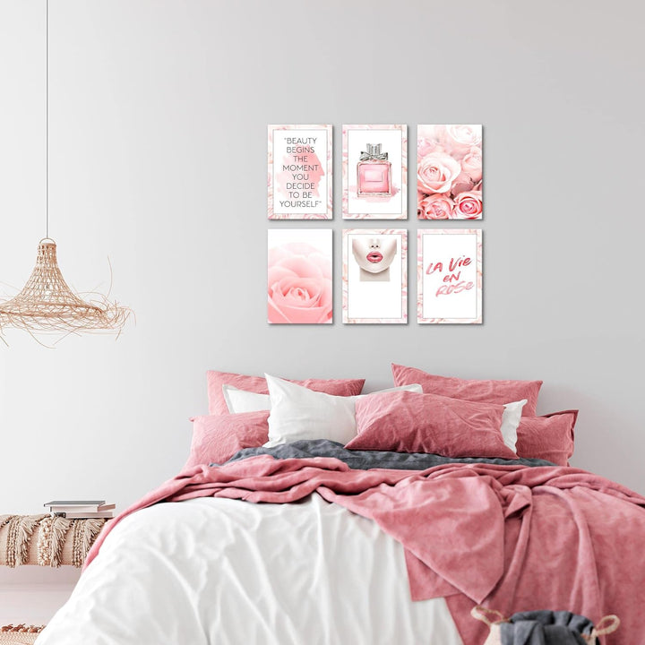 Novart Wandbilder Set - KOMPLETT AUFHÄNGFERTIG - Made in Germany - Moderne Bilder Fashion Wohnzimmer