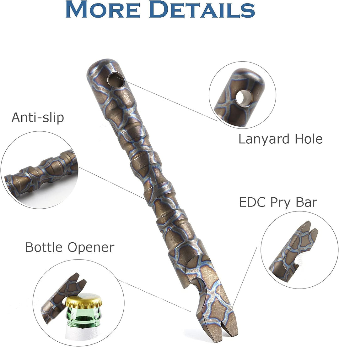 Hamans EDC Stemmeisen aus Titanlegierung, mit Flaschenöffner, Schraubendreher-Funktion, Multiwerkzeu