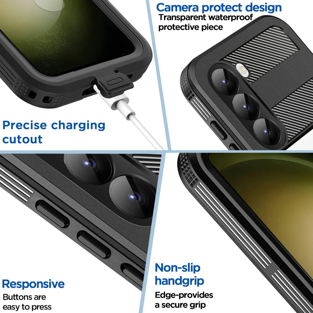 AICase für Samsung Galaxy S23 Wasserdicht Hülle (6.1") 360 Grad Schutz Outdoor Rundumschutz IP68 zer
