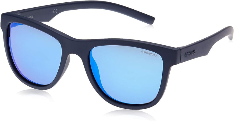 Polaroid Unisex-Kinder PLD 8018/S JY CIW 47 Sonnenbrille, Blau (Rubber Bluette/Grey)