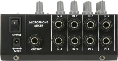 QTX mini Mikrofon Mixer 8 Kanäle schwarz, 8 Kanäle