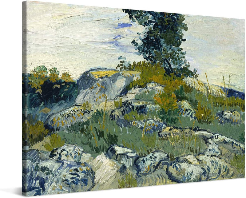 PICANOVA – Vincent Van Gogh The Rocks 60x40 cm – Bild auf Leinwand – Leinwandbild – Premium Leinwand