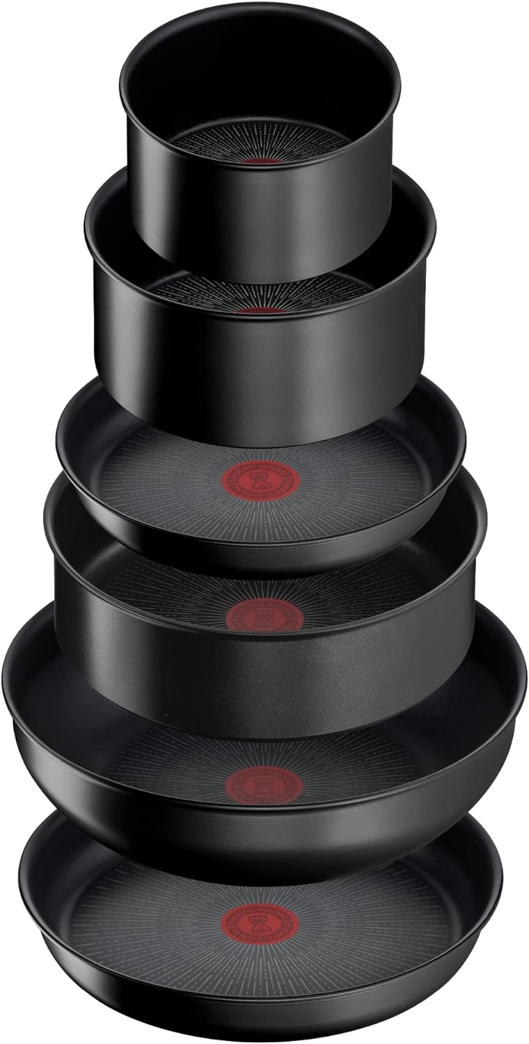 Tefal Ingenio Eco Resist On Kochgeschirr, 11 p, stapelbar, Induktion, leicht zu reinigen, Antihaftbe