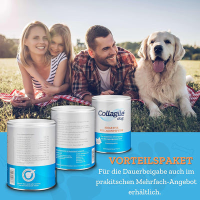 Collagile Dog Hunde Ergänzungsfutter für Knochen und Bänder Bioaktive Kollagenpeptide in Lebensmitte