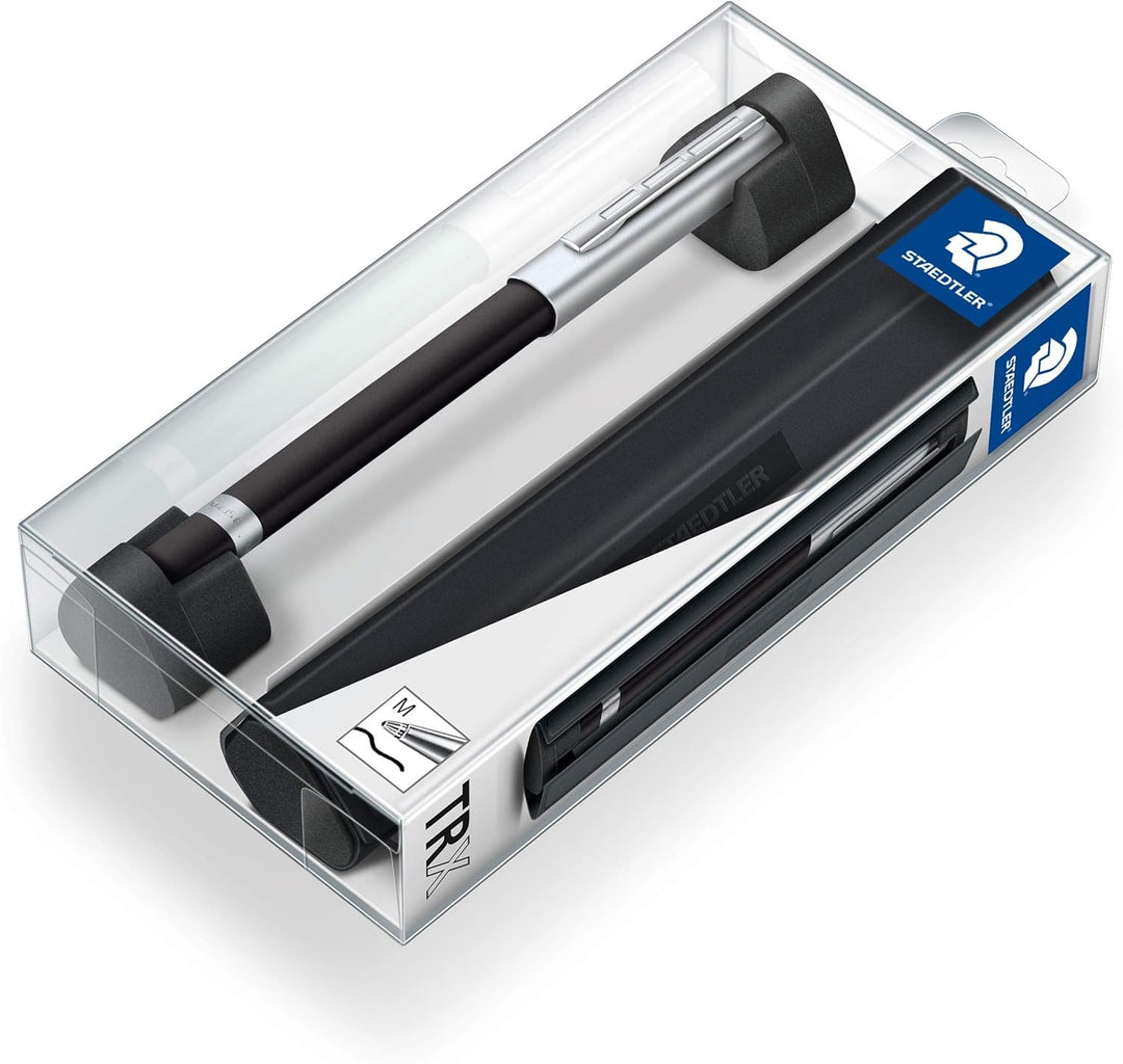 STAEDTLER TRX 412TRX9M-9ST Tintenroller (ergonomische Dreikantform, samtweiche Aluminium-Oberfläche,