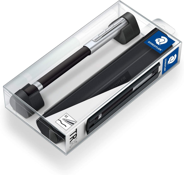 STAEDTLER TRX 412TRX9M-9ST Tintenroller (ergonomische Dreikantform, samtweiche Aluminium-Oberfläche,