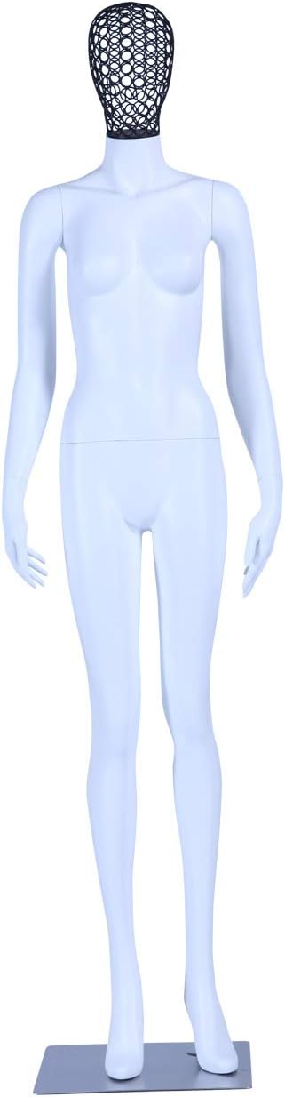 S+26W Frau Eurotondisplay Schaufensterpuppe weiss matt lackiert hochwertig Metallgiter Kopf mit Meta