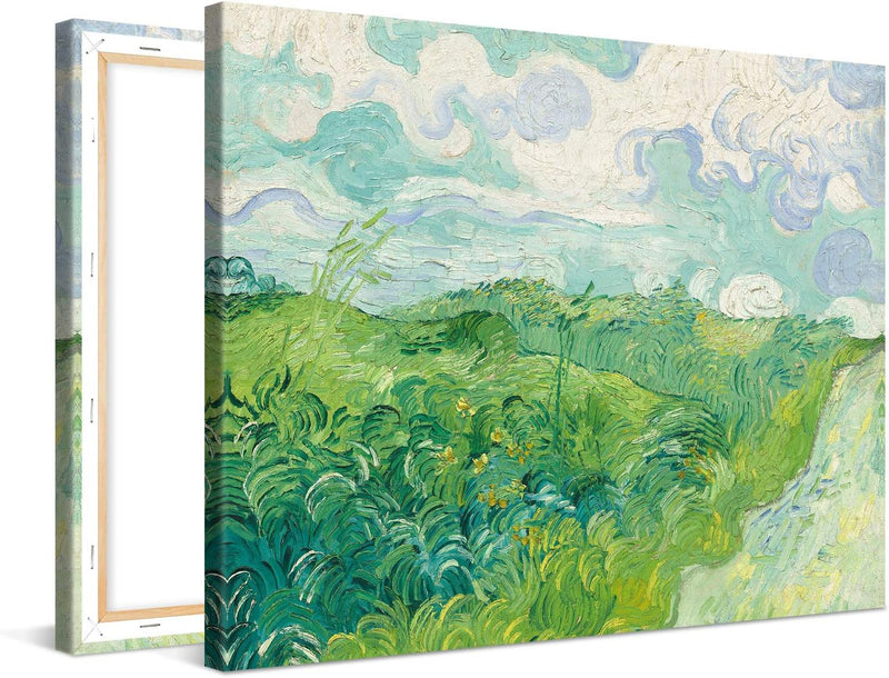 PICANOVA – Vincent Van Gogh Green Wheat Fields 80x60 cm – Bild auf Leinwand – Leinwandbild – Premium