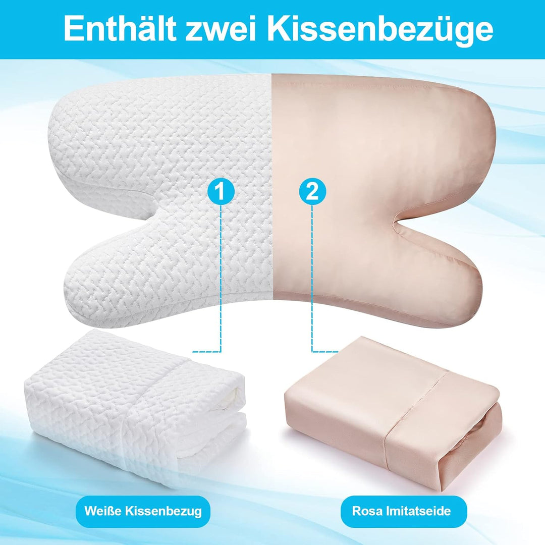 Clieey Seitenschläfer Rückenschläfer Bauchschläfer Kissen Anti-Falten-Aging-Kissen Gel-Schaumstoff m