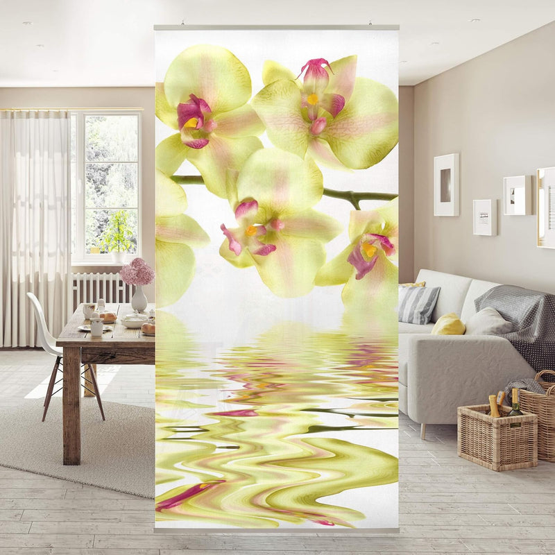 Bilderwelten Raumteiler Dreamy Orchid Waters 250x120cm inkl. transparenter Halterung, inkl. transpar