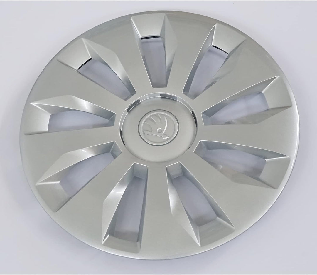 Skoda 6VA071455 Radkappen (4 Stück) Radzierblenden Calisto 15 Zoll Radblenden 5,5Jx15 Stahlfelge, Si