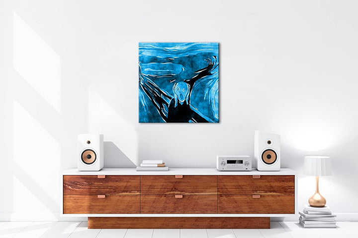 deyoli Edvard Munch Der Schrei Format: 70x70 Effekt: Monocrome Blau als Leinwandbild, Motiv fertig g