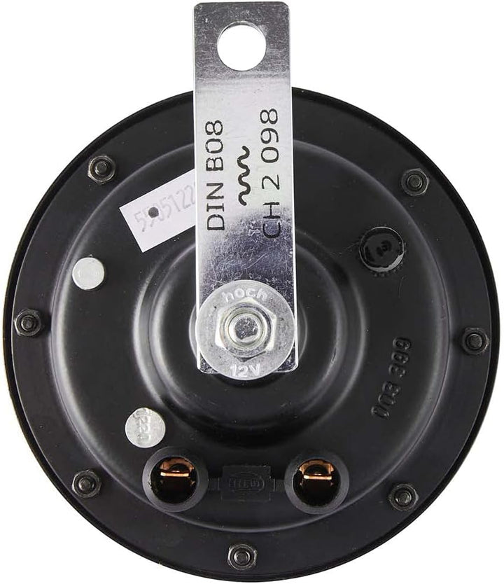HELLA - Horn - B133 - 12V - 118dB(A) - Frequenzbereich: 375/500Hz - Starkton - Gehäusefarbe: schwarz