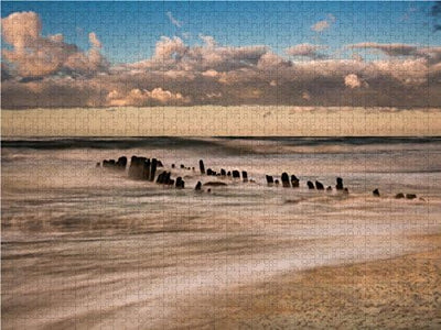 CALVENDO Puzzle Buhnen an der Ostseeküste 1000 Teile Lege-Grösse 64 x 48 cm Foto-Puzzle Bild von Ric