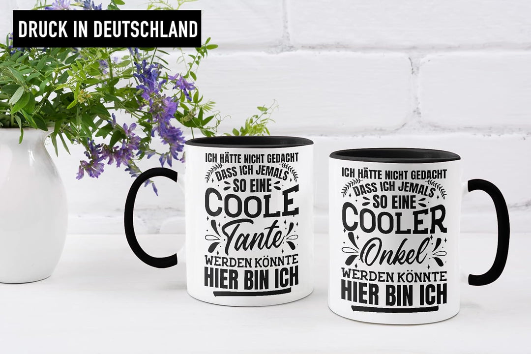 Trendation - Beste Tante und Onkel Geschenk Tasse Set Kaffeetassen Geschenke Weihnachten (Schwarz),