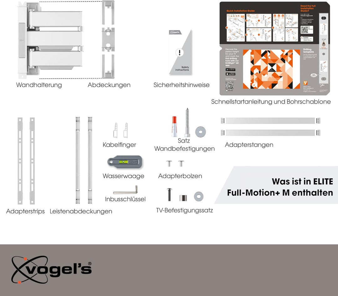 Vogel's Elite TVM 5445 Ultradünne Schwenkbare Premium TV-Wandhalterung für 32-65 Zoll Fernseher | Bi