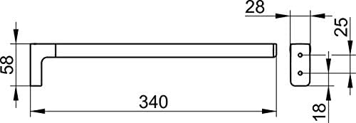 Keuco 12722010000 Handtuchhalter Moll 1-teilig Ausladung 340 mm, verchromt