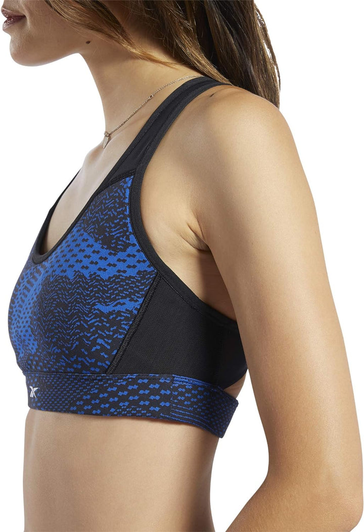 Reebok Damen Ts Hero Racer-Jaq Geo Sport-BH S Humblu (Blau), S Humblu (Blau)