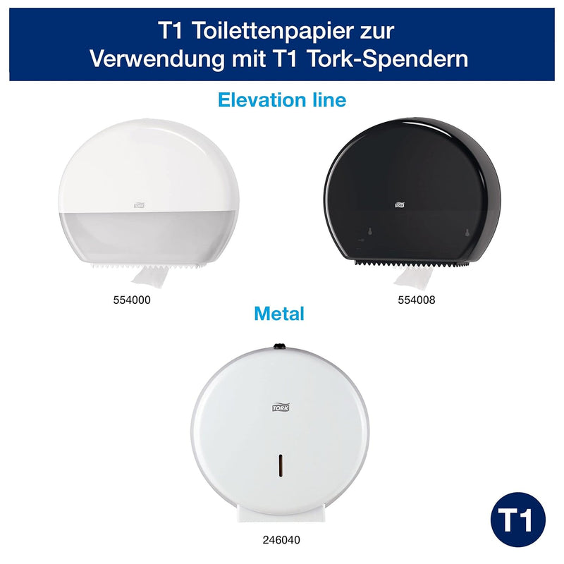 Tork 120272 Jumbo Toilettenpapier in Advanced Qualität für Tork T1 Jumbo Toilettenpapiersysteme / 2-