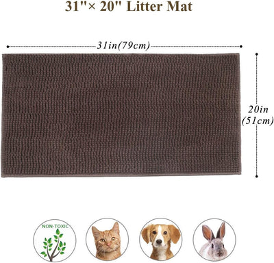 VIVAGLORY Soft Katzenklo-Matte, Extragrosse Streufangmatte für die Indoor Katze, Maschinenwaschbar C