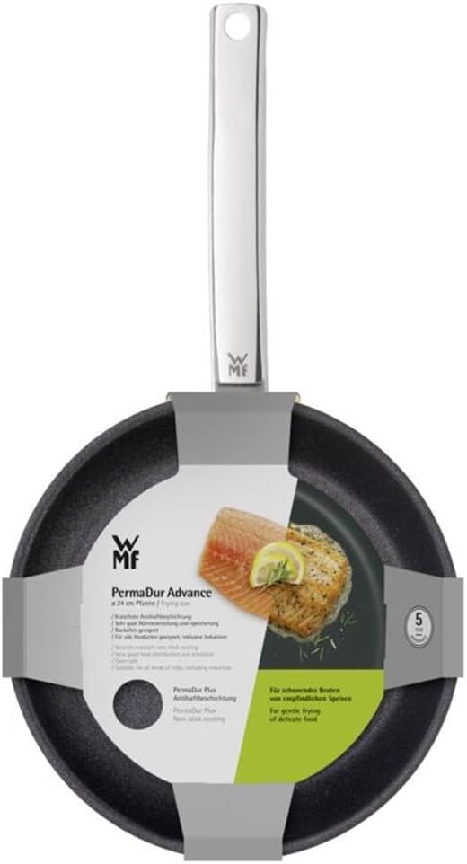 WMF Permadur Advance Bratpfanne Induktion 24 cm, Edelstahlpfanne, Cromargan Edelstahl beschichtet, b