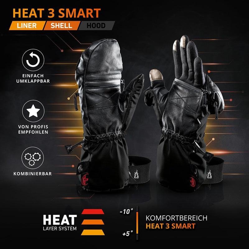 THE HEAT COMPANY - Heat 3 SMART – Die Handschuh Innovation – Handschuhe & Fäustlinge in Einem: Fäust
