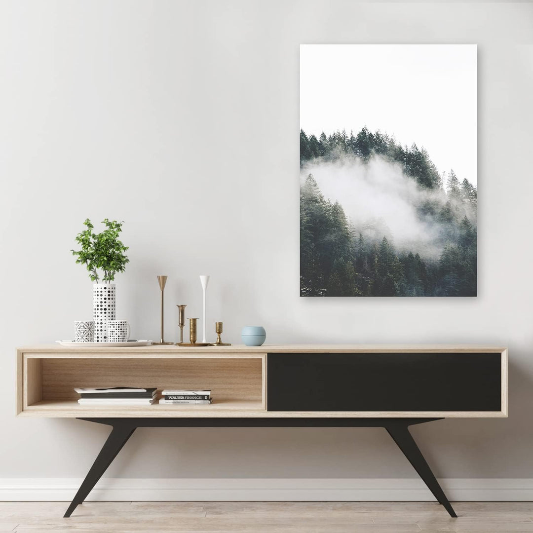 Feeby Vlies Leinwandbild Pflanzen Bäume Natur Wald 60x90 cm Druckbild Wandbild Wanddekoration Deko W