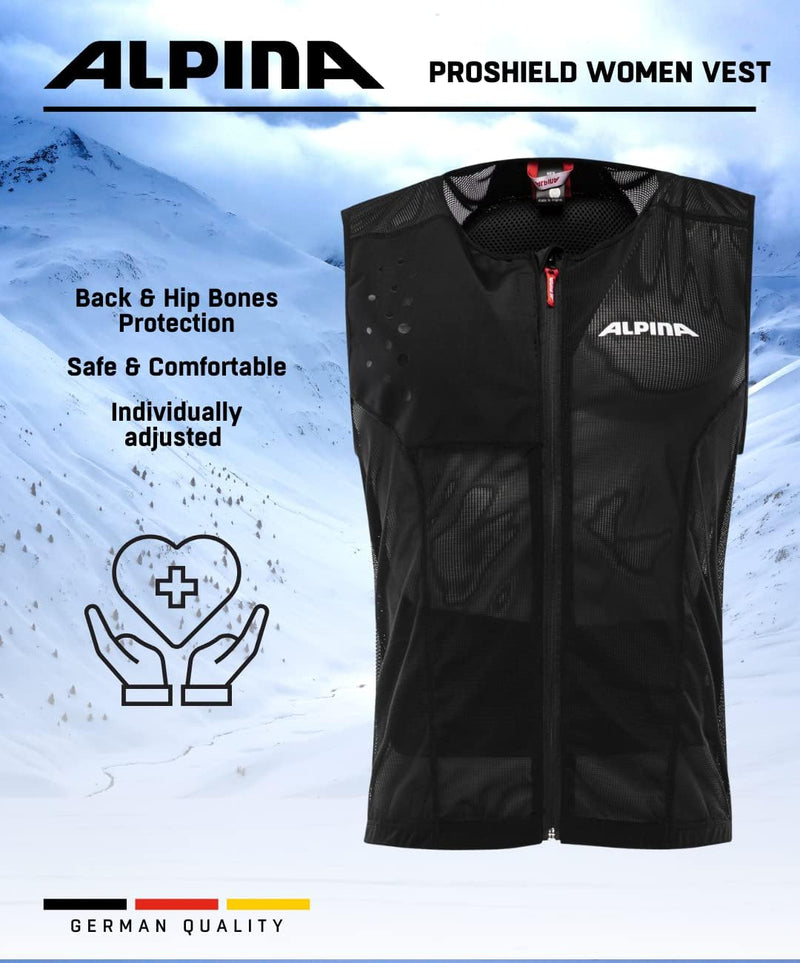 ALPINA PROSHIELD WOMEN VEST - Flexibler, Atmungsaktiver & Individuell Einstellbarer Rückenprotektor