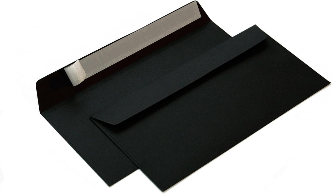 Briefumschläge DIN lang C6/5 114x229 mm schwarz 120 g/m² ohne Fenster haftklebend (Artikel: 214A) (5