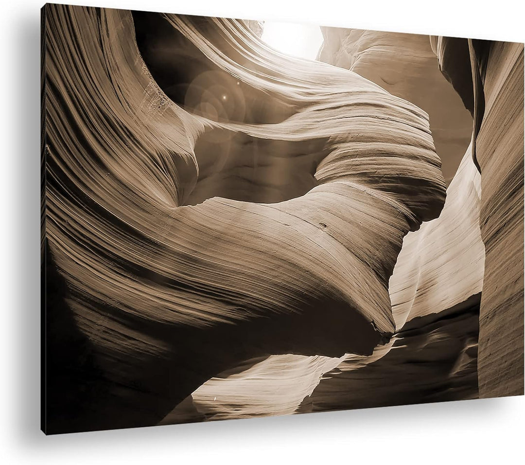 deyoli Antelope Canyon Format: 80x60 Effekt: Sepia als Leinwandbild, Motiv fertig gerahmt auf Echtho