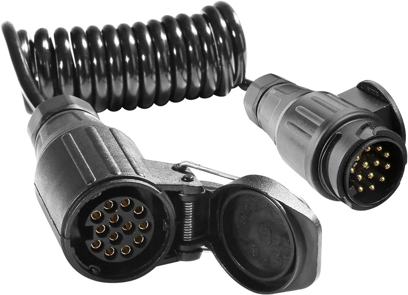 AgriShop Anhänger Verlängerungskabel Adapter13-Polig auf 13 Polig,1.8M Spiralkabel Anhänger 13 polig