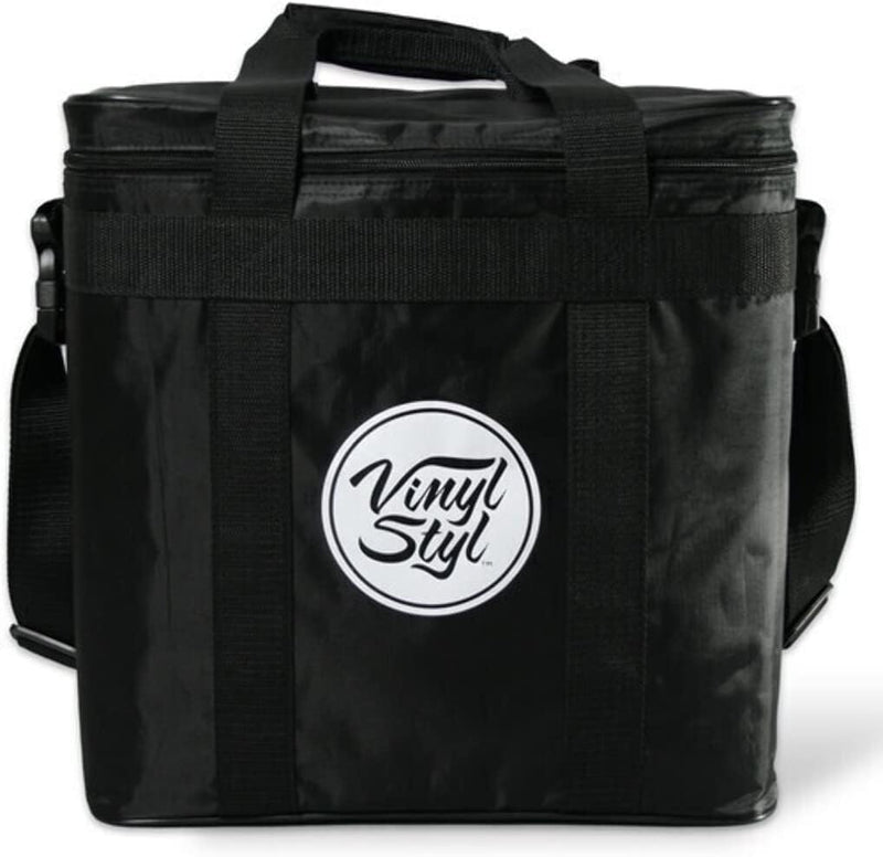 Vinyl Styl Gepolsterter Plattenspieler & Schallplatten-Tasche, schwarz (VNST68502)