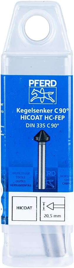 PFERD HSS Kegel-/Entgratsenker | 90°, Ø 20,50 mm, Schaft-ø 10 mm, DIN 335 C | 25202148 - HICOAT besc