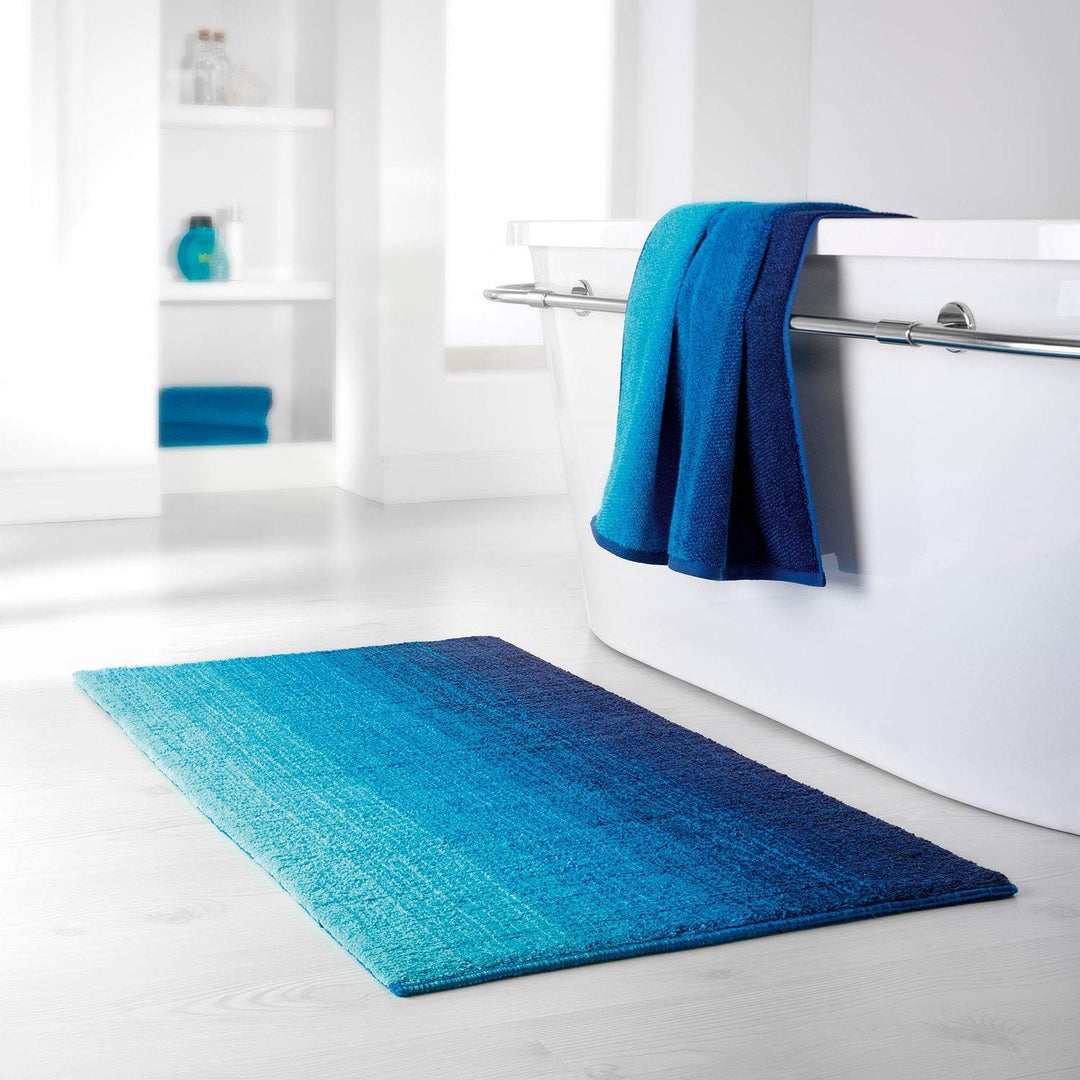 Dyckhoff Badteppich Colori, Blau, 55 x 65 cm, 100% Bio Baumwolle, GOTS 55 x 65 cm Blau, 55 x 65 cm B