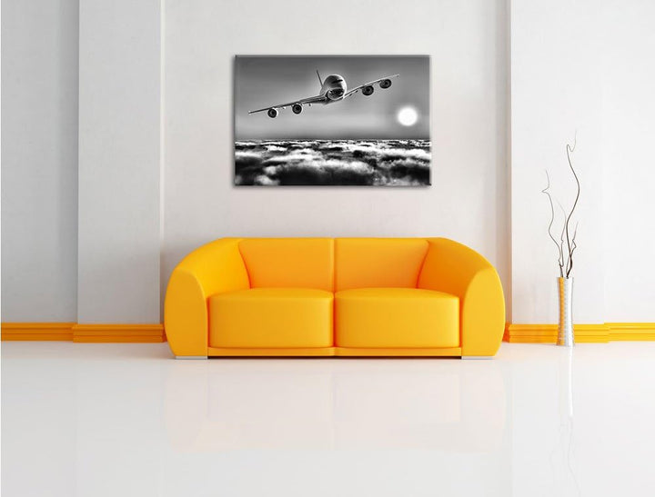 Pixxprint Flugzeug 100x70cm Leinwandbild Wandbild Kunstdruck, 100x70