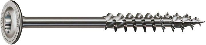 SPAX 257000601005 Für den Holzbau, Tellerkopf, T-STAR plus, 4CUT, Teilgewinde, Edelstahl rostfrei A2
