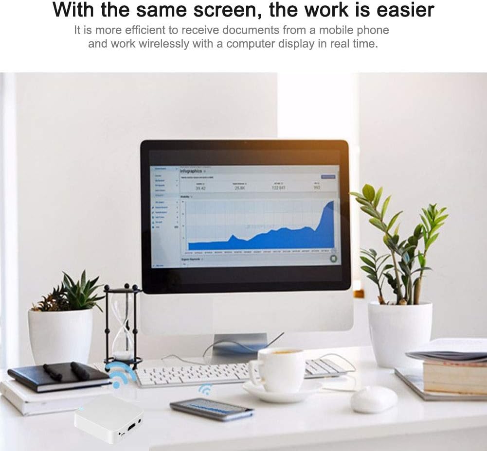 Wireless Smart Auto WiFi Display Box AV + HDMI Bildschirm Mirror Box Airplay unterstützt Handy,Lapto