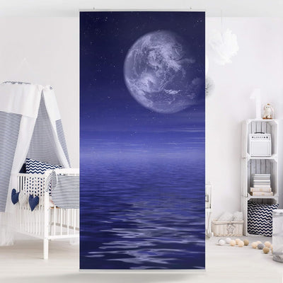 Bilderwelten Raumteiler Moon and Ocean 250x120cm inkl. transparenter Halterung 250x120cm incl. trans