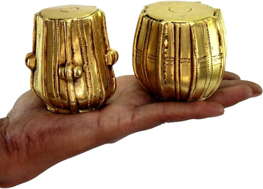 eSplanade Messing-Miniatur-Musik-Set – Veena Sitar Tabla und Harmonium Set | Heimdekoration Schaustü