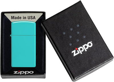 Zippo Feuerzeug, Slim Flat Türkis, 1 x 3,5 x 5,5 cm 1 x 3,5 x 5,5 cm Slim Flat Türkis, 1 x 3,5 x 5,5