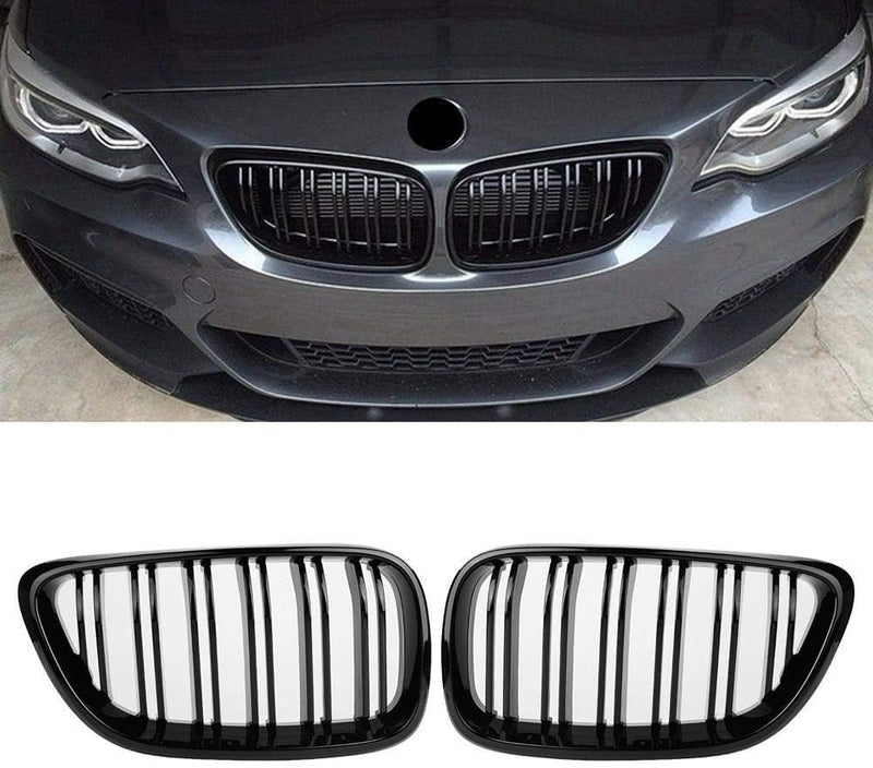 Broco 1 Paar Gloss Black Design Frontstossstange-Grill-Grill for BMW 2 Serie F22 F23 F87 M2 2012-201