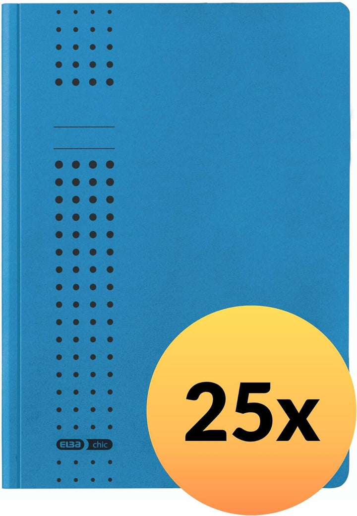 ELBA Sammel-Mappe chic, für A4, aus Karton, 3 Innenklappen, blau, 25er Pack blau Sammelmappe chic, b