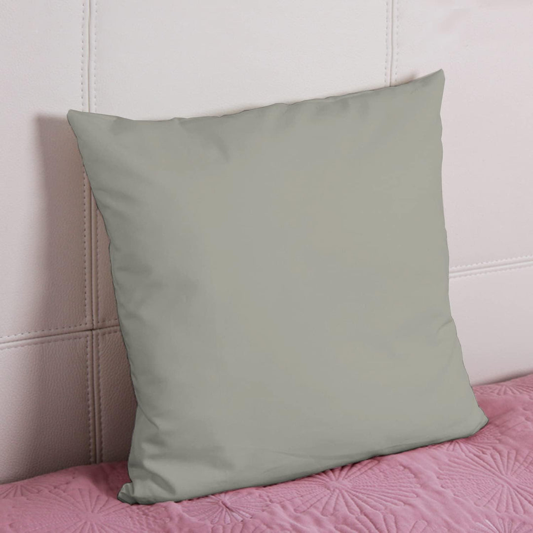 Pizuna Luxuriöser Soft-Satin 2er Pack Kissenbezug 80 x 80 cm Silber, 800 Fadenzahl Baumwolle Quadrat