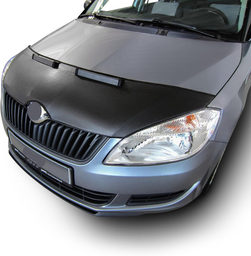 Auto-Bra Carbon Optik AB-00782 kompatibel mit Skoda Fabia 2 II Roomster Bj. 2007-2014 Haubenbra Stei