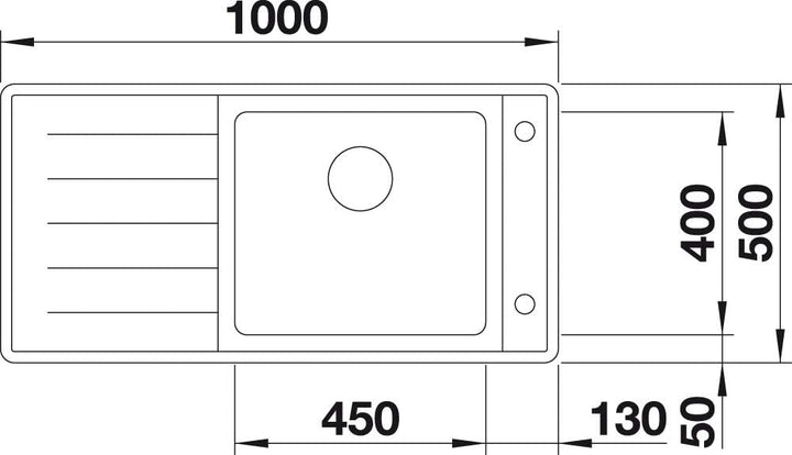 BLANCO ANDANO XL 6 S-IF | Edelstahl | Einbauart: Einbau von Oben & Flächenbündig | Hauptbecken recht