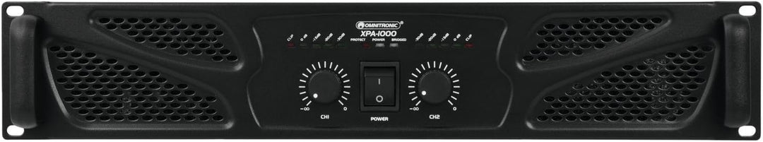 Omnitronic XPA-1000 Endstufe | Stereo-PA-Verstärker mit Limiter, 2 x 500 W / 4 Ohm, 2 x 375 W / 8 Oh