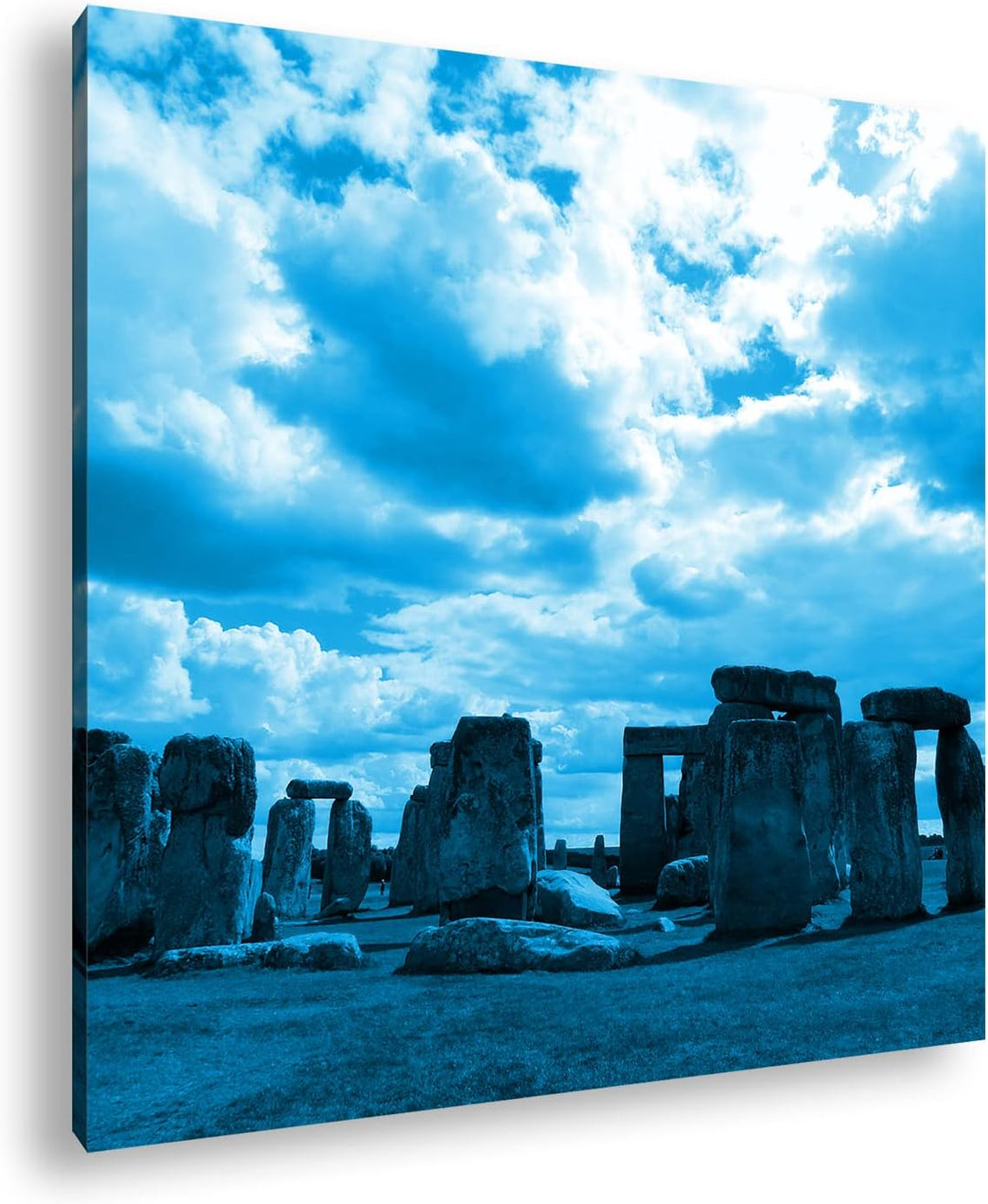 deyoli gigantische Stonehenge Felsformation in England Format: 70x70 Effekt: Monocrome Blau als Lein